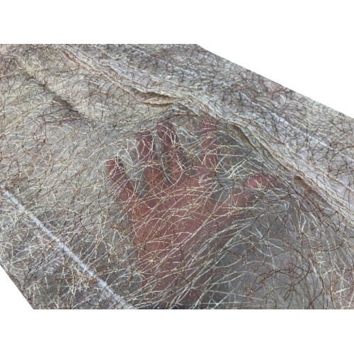 PAR DE CORTINAS DE CRISTAL DE HADAS MARRONES ORGANZA MIL HILOS