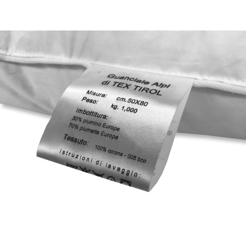 ALMOHADA DE PLUMAS GOOSE TEX TIROL © ALPI made in Italy