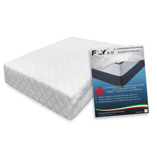 STRETCH-MATRATZENAUFLAGE FLY 2.0 JACQUARD-SCHWAMM mit Ecken