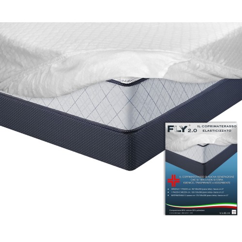 STRETCH-MATRATZENAUFLAGE FLY 2.0 JACQUARD-SCHWAMM mit Ecken