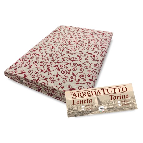 HANDTUCH EINRICHTUNGSBEZUG GRAN SCHAL TAGESDECKE SOFABEZUG STOFF DORY RED ARABESQUE