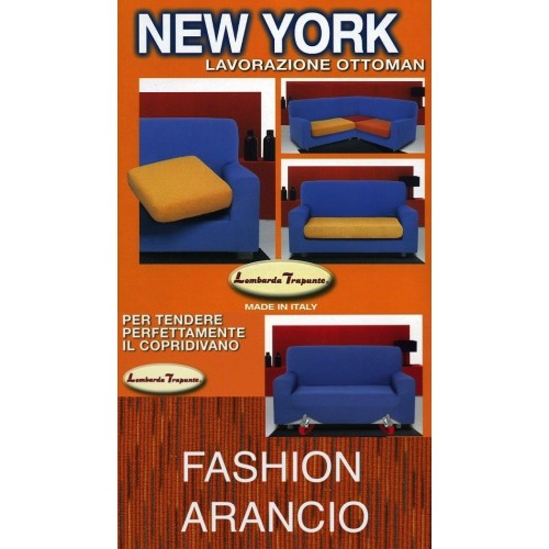 New York Orange Stretch Fashion Sofa Bezug, kratzfest, für Sofas mit Armlehnen, Universal Sofa Bezug, Made in Italy