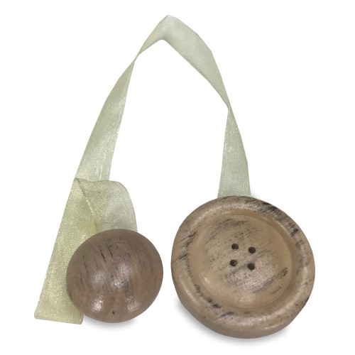MAGNET HOLZ GARDINENSTOPPER MAGNETE FÜR VORHÄNGE KRAWATTE BEIGE KNOPF