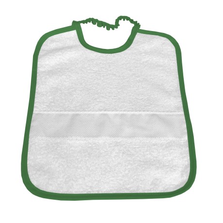 KINDERGARTEN BIB edged in SOLID COLOR with AIDA canvas to embroider the name