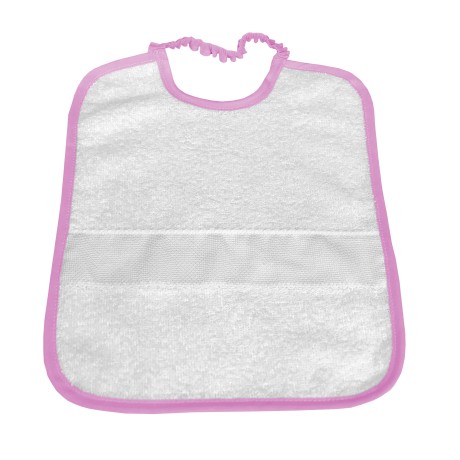 KINDERGARTEN BIB edged in SOLID COLOR with AIDA canvas to embroider the name