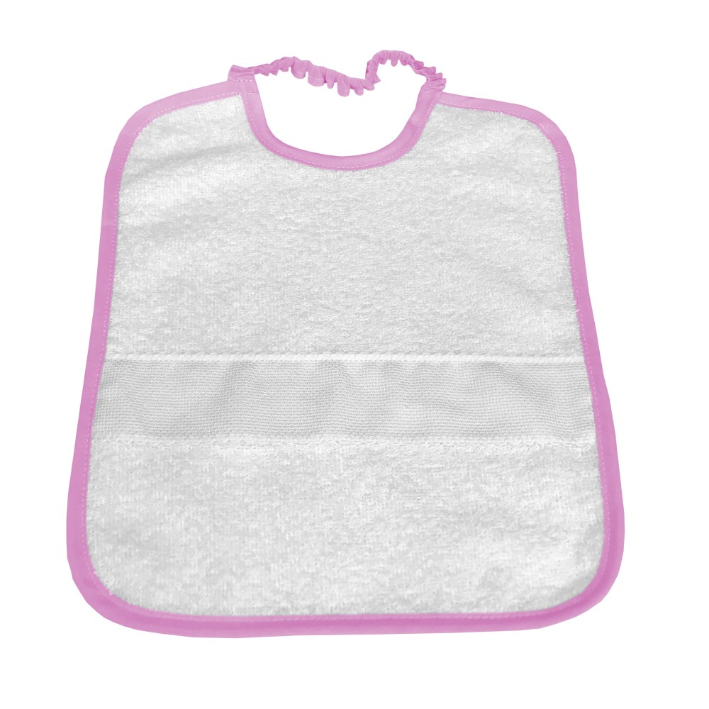 BIB ASILE bordé d'une COULEUR unie avec de la toile AÏDA à broder le nom de BIB ASILE bordé d'une COULEUR unie avec de la toile AÏDA à broder le nom de