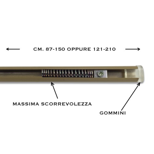 ADJUSTABLE PRESSURE SPRING FIXXY© CURTAIN ROD FOR ALL TYPES OF TENT