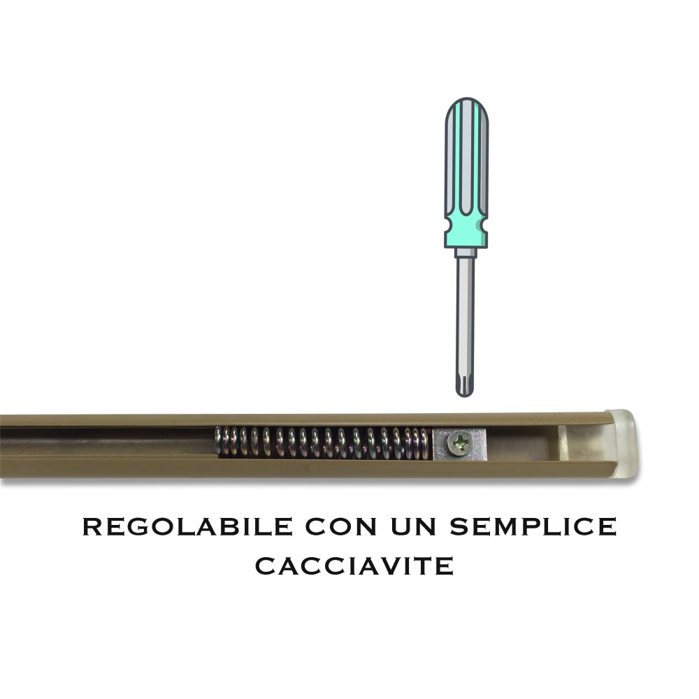 BARRA DE CORTINA FIXXY © MARRÓN RESORTE DE PRESIÓN AJUSTABLE PARA TODO TIPO DE CORTINA