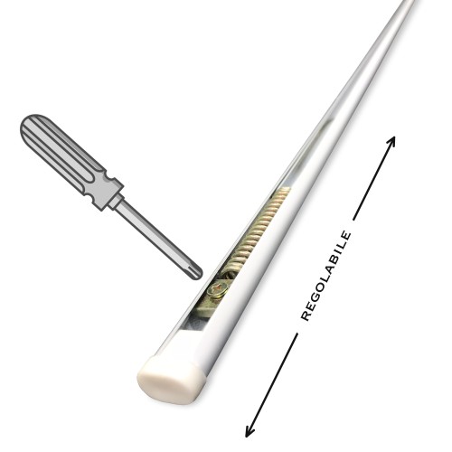 BARRA DE CORTINA FIXXY © RESORTE BLANCO PRESIÓN AJUSTABLE PARA TODO TIPO DE CORTINA