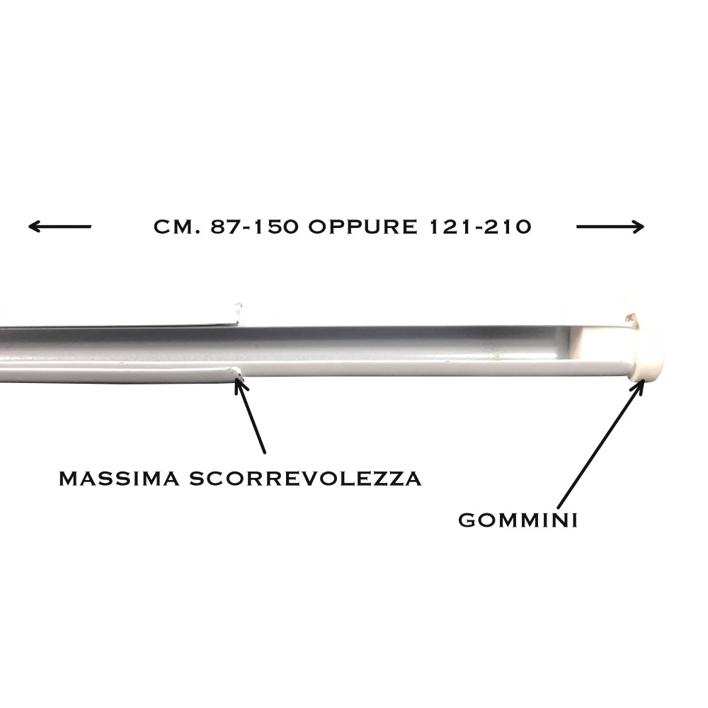 GARDINENSTANGE FIXXY © WEISS FEDER EINSTELLBARER DRUCK FÜR ALLE ARTEN VON VORHÄNGEN