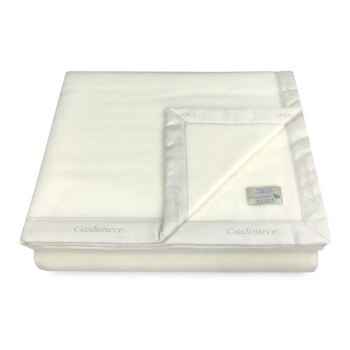 MANTA DE LANA DE INVIERNO MERINO DE CACHEMIRA DOBLE 2 CUADRADOS CREMA