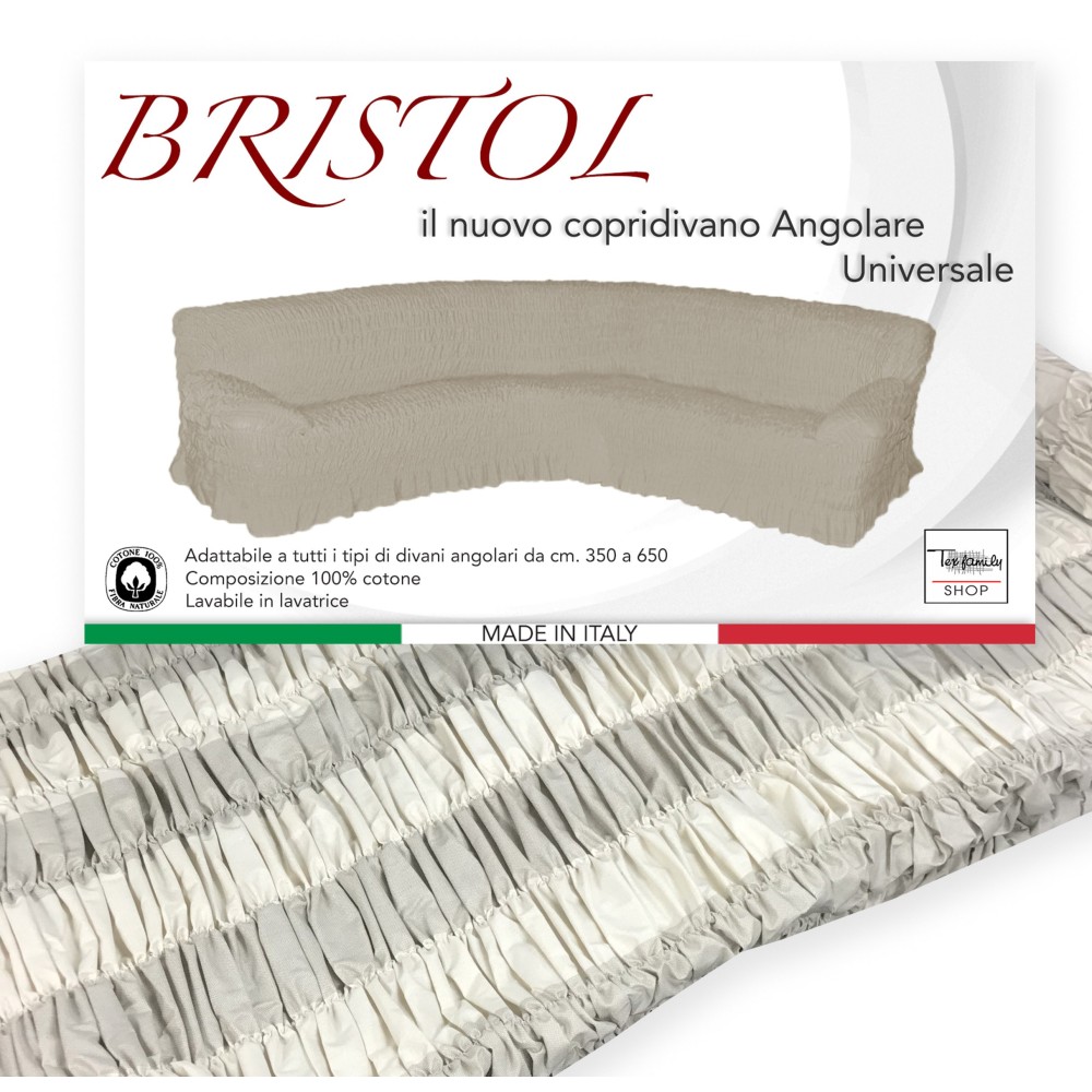FUNDA DE SOFÁ ESQUINERO UNIVERSAL BRISTOL RIGONE BEIGE