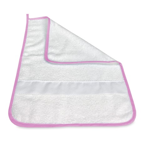 FRED ASILO TOWEL edged in SOLID COLOR with AIDA canvas to embroider the name