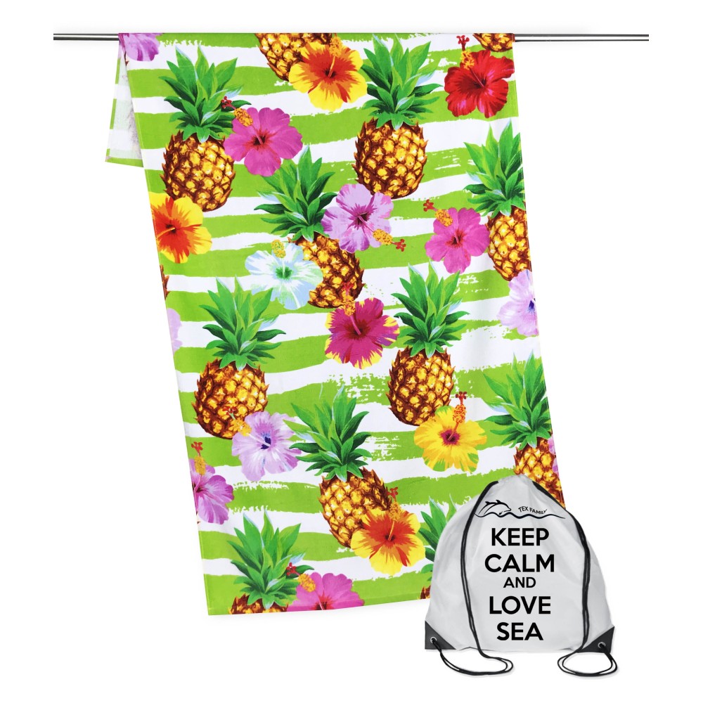 SERVIETTE de plage PHOTO ÉPONGE grande taille, le CM.80x160 ANANAS SERVIETTE de plage PHOTO ÉPONGE grande taille, le CM.80x160 ANANAS
