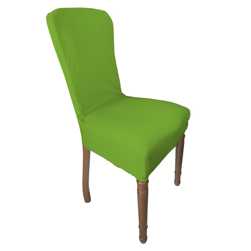 PAR DE FUNDAS DE SILLA ROMA ELÁSTICAS RESISTENTES A LAS MANCHAS EN COLOR VERDE SÓLIDO