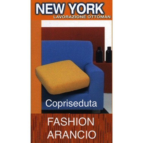 Housse de siège de canapé orange à la mode de New York - Tissu extensible côtelé anti-boulochage - Fabriqué en Italie