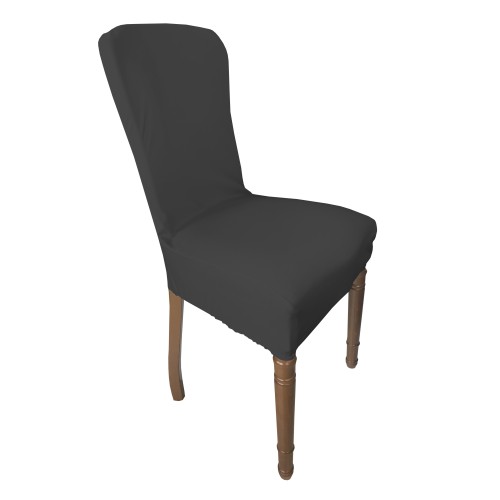 PAR DE FUNDAS DE SILLA ELÁSTICAS RESISTENTES A LAS MANCHAS ROMA EN GRIS PLOMO SÓLIDO