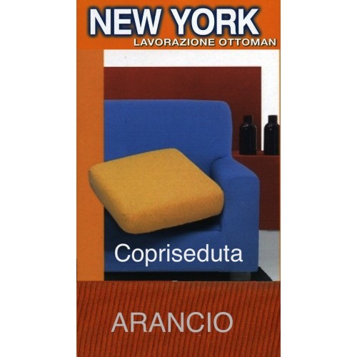 Housse de canapé New York Orange - Tissu extensible côtelé anti-boulochage - Fabriqué en Italie