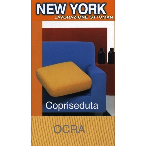 Copriseduta Divano New York Ocra - Tessuto Elasticizzato a Costine Antipilling - Made in Italy
