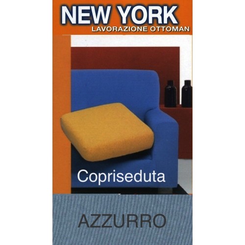 New York Sofa Seat Cover Light Blue - Anti-Pilling Ribbed Stretch Fabric - Made in Italy