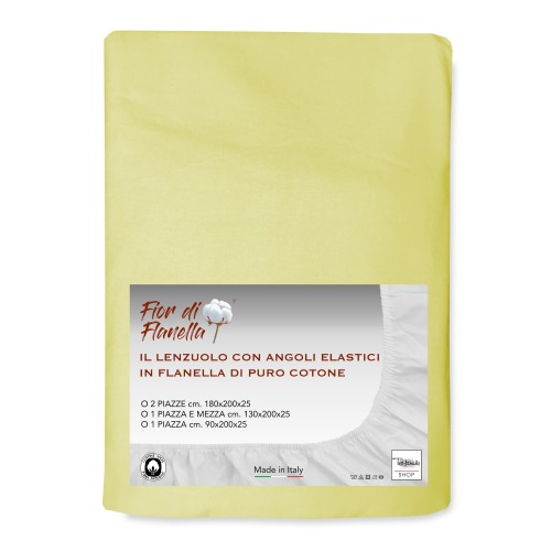 FEUILLE AVEC COINS EN FLANELLE JAUNE Fior di Flanelle ©TOUTES TAILLES