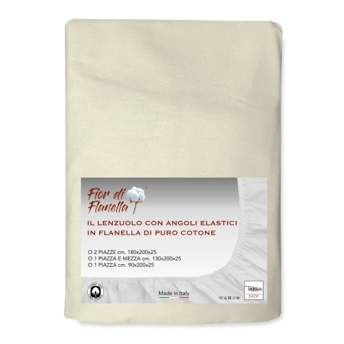 FEUILLE AVEC COINS EN FLANELLE CRÈME Fior di Flanelle © TOUTES TAILLES