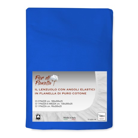 FLANNEL FITTED SHEET BLUE...