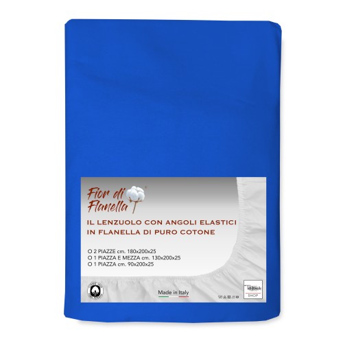 SÁBANA BAJERA FRANELA AZUL FRANELA FLOR TODOS © LOS TAMAÑOS