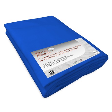 FLANELL SPANNBETTTUCH BLAU...