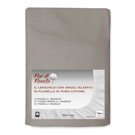 FLANNEL FITTED SHEET TAUPE...