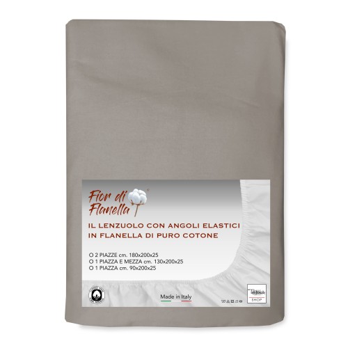 FLANNEL FITTED SHEET TAUPE FLANNEL FLANNEL FLANNEL © FLOWER ALL SIZES