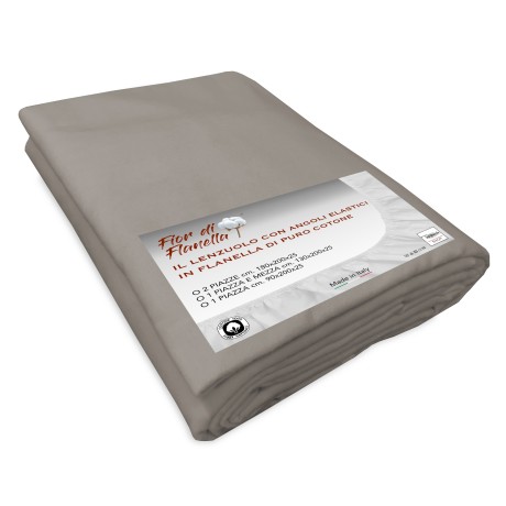 FLANNEL FITTED SHEET TAUPE...