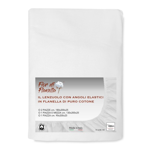 SÁBANA BAJERA DE FRANELA BLANCA Fior di Flanel © TODOS LOS TAMAÑOS