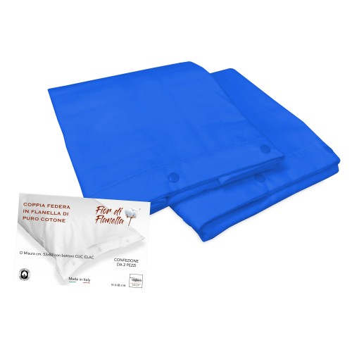 PAIR OF BLUE FLANNEL PILLOWCASE Fior di Flanella ©