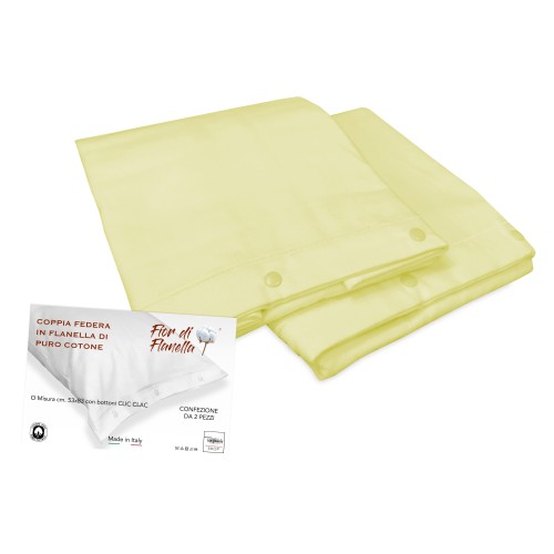 PAIR OF PILLOWCASES IN YELLOW FLANNEL Fior di Flanel ©