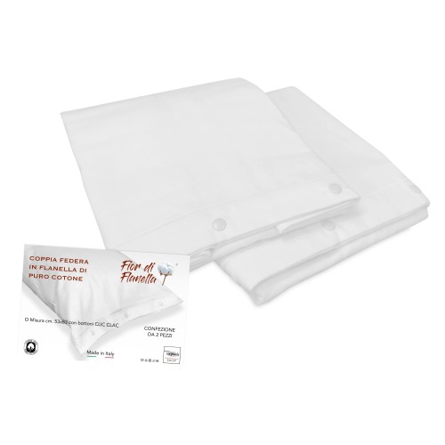 PAAR KISSENBEZÜGE AUS WEISSEM FLANELL Fior di Flanel ©