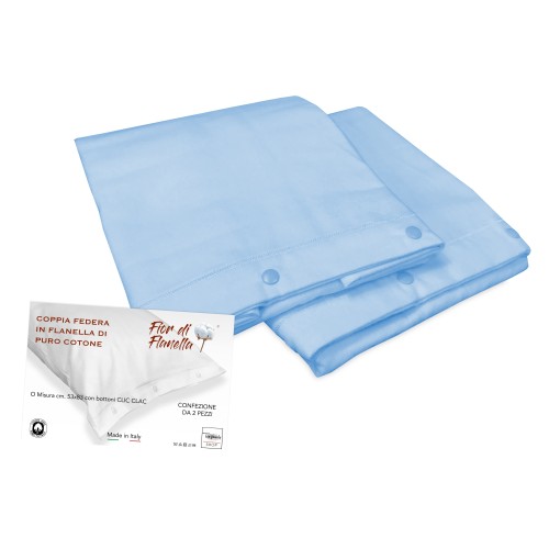 PAIR OF BLUE FLANNEL PILLOWCASE Fior di Flanella ©