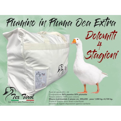 DOUDOUNE D’OIE TEX TIROL © DOLOMITES 4 saisons 50% DUVET D’OIE / 50% PLUME OIE double cm. 250X200