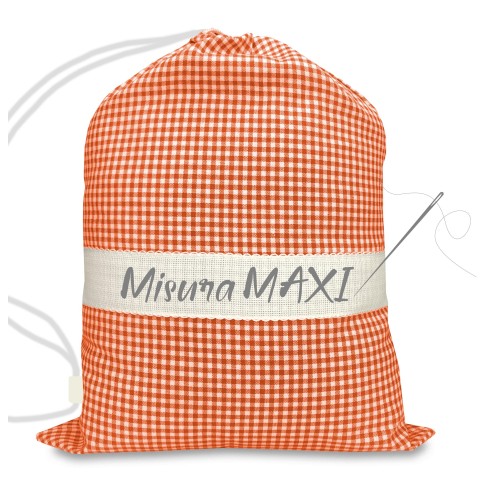 KINDERGARTENTASCHE GROSS MAXI CM. 45x60 YARN-DYED CHECKERED mit AIDA Canvas zum Aufsticken des Namens