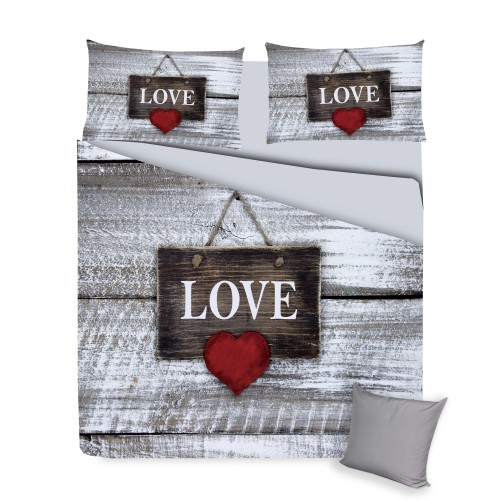 HOUSSE DE COUETTE IMA.TEX PHOTO COEUR SHABBY l'AMOUR 2 avec couvercle Meubles