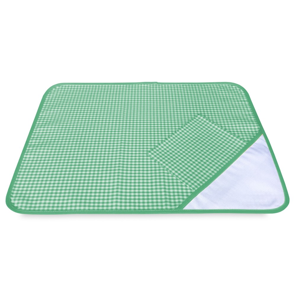 TOVAGLIETTA e TOVAGLIOLO ASILO a QUADRETTI TINTO IN FILO con tela AIDA per ricamare il nome