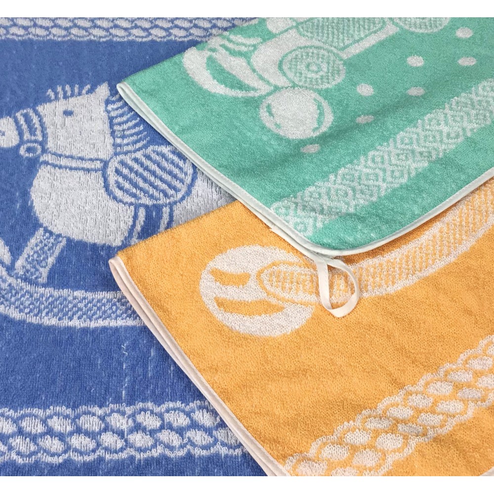 SET 3 ASCIUGAMANI ASILO bambino JACK © cm. 40x55 puro cotone MASCHIO