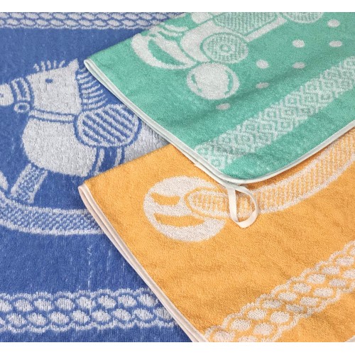 SET 3 TOALLAS GUARDERÍA NIÑO JACK © cm. 40x55 Puro Algodón MASCULINO