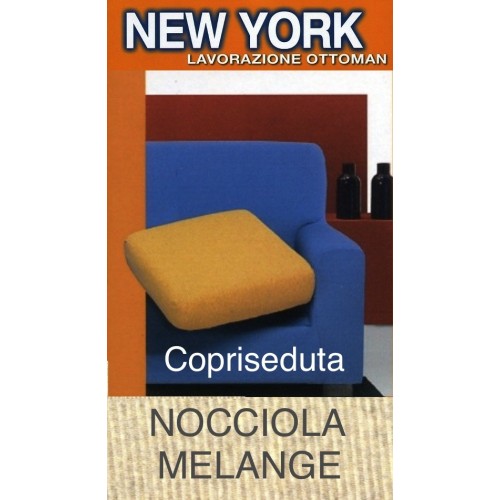 New York Hazelnut Melange Sofa Seat Cover - Anti-Pilling Ribbed Stretch Fabric - Made in Italy