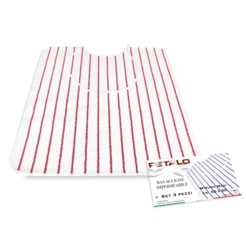 SET OF 3 LOUIS © waterproof ADULT bib with stain-resistant LACES size SMALL complete with washing bag