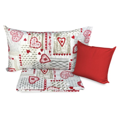 Housse de COUETTE TYROL dis. USSEGLIO de la MONTAGNE rouge avec COUSSIN Meubles