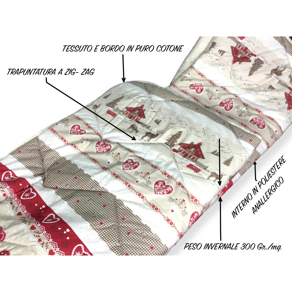 QUILT KOT © Tyrolean DIS. VALBADIA fabriqué en Italie PURE COTTON