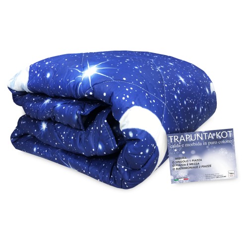 QUILT KOT © CIEL étoilé, la LUNE, la lune fait en Italie en PUR coton