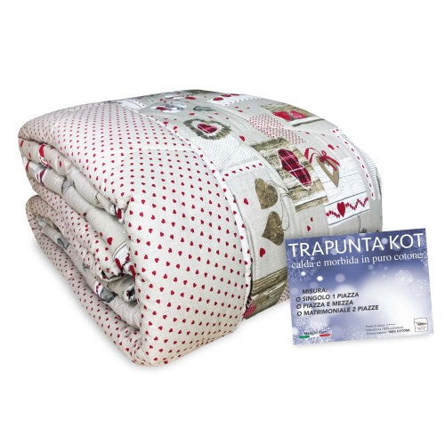 Tyrolean KOT © QUILT DIS. CUORE HOLLY Made In ITALY pure cotton