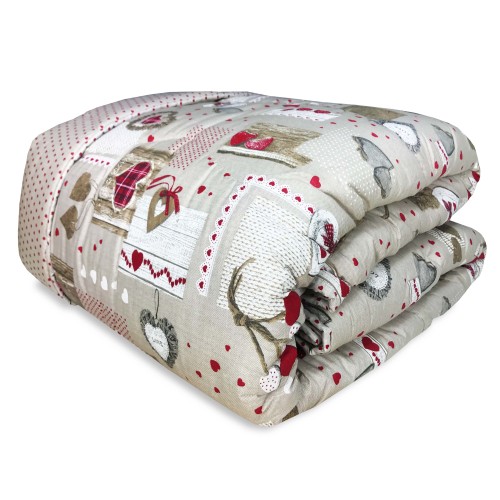 TRAPUNTA KOT © tirolese DIS. CUORE HOLLY Made In ITALY puro cotone
